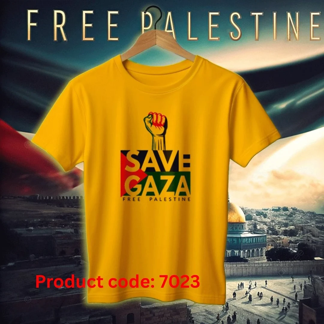 Free Palestine Yellow Jersey T-Shirt