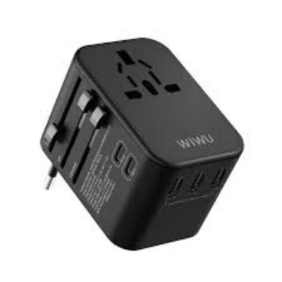 WiWU UA-304 45W 4 in 1 Universal Plug Adapter - Black